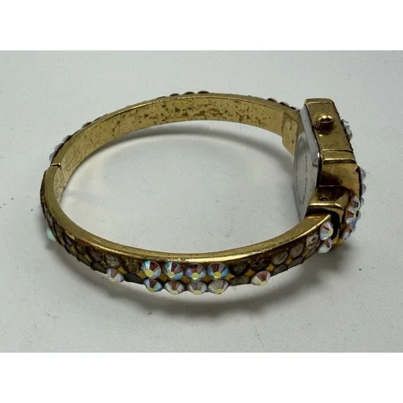 Missing Stones Kirks Folly Cuff Rhinestone Ladies Watch New Battery 19MM 6" - Picture 10 of 12